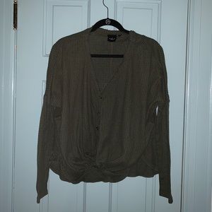 Urban Outfitters Waffle Sweater in Green